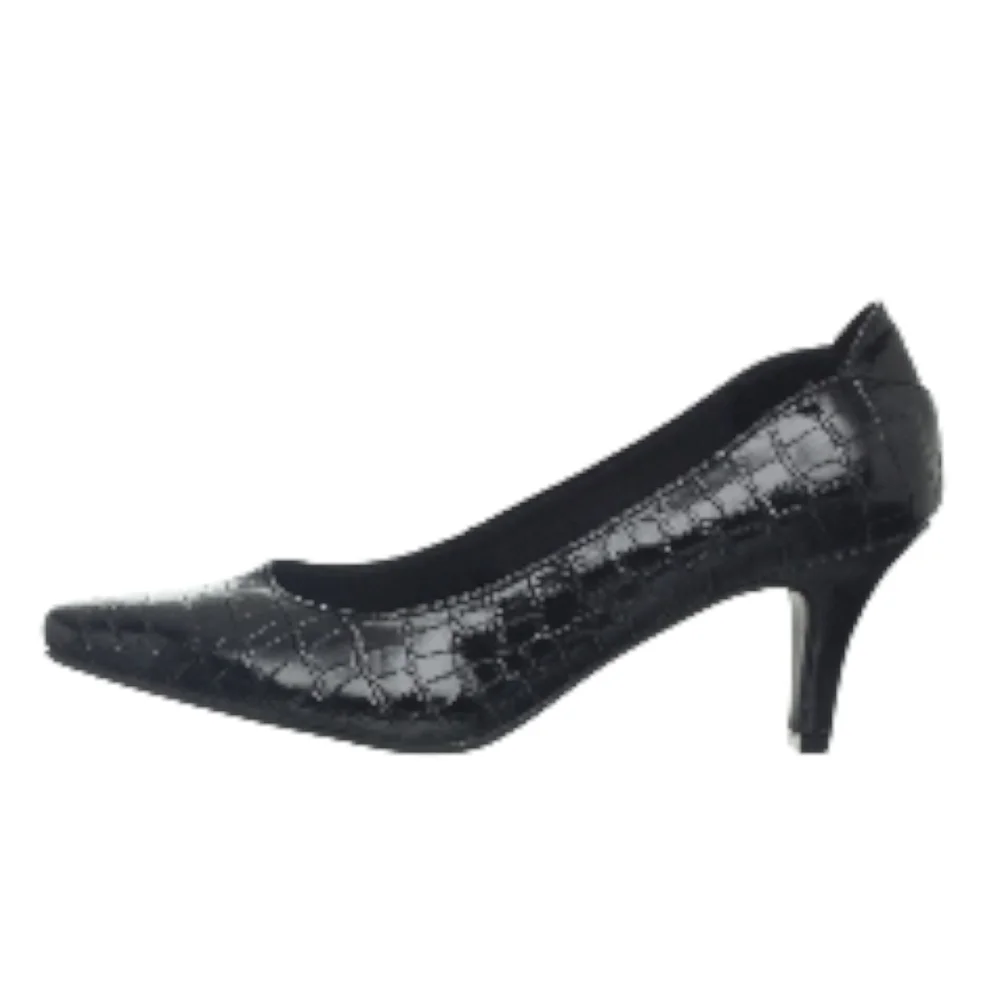 Life Stride Black Textured Heels